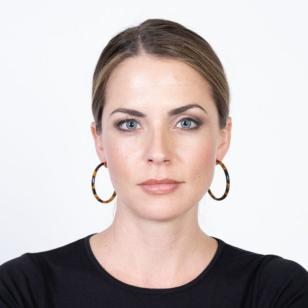 Kenneth Jay Lane Thin Tortoise Hoop Earrings