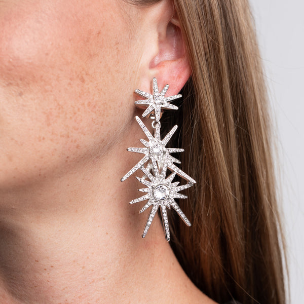 kenneth jay lane Three Starburst Pierced Earrings