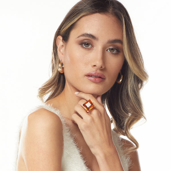 Kenneth Jay Lane Topaz Square Stone Ring