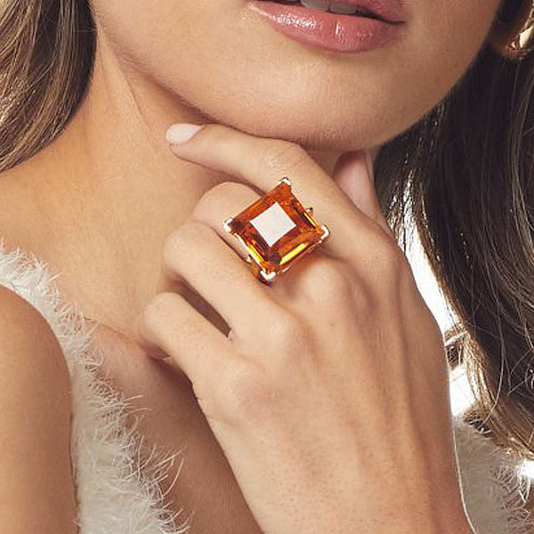 kenneth jay lane Topaz Square Stone Ring