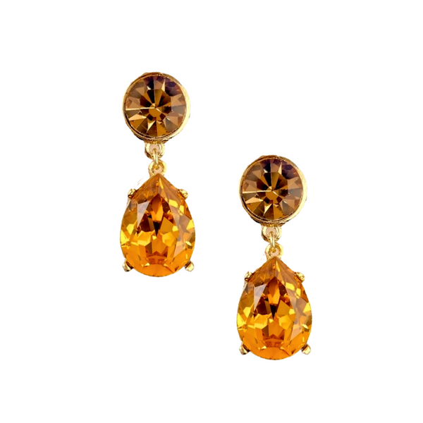 kenneth jay lane Topaz Teardrop Pierced Earring