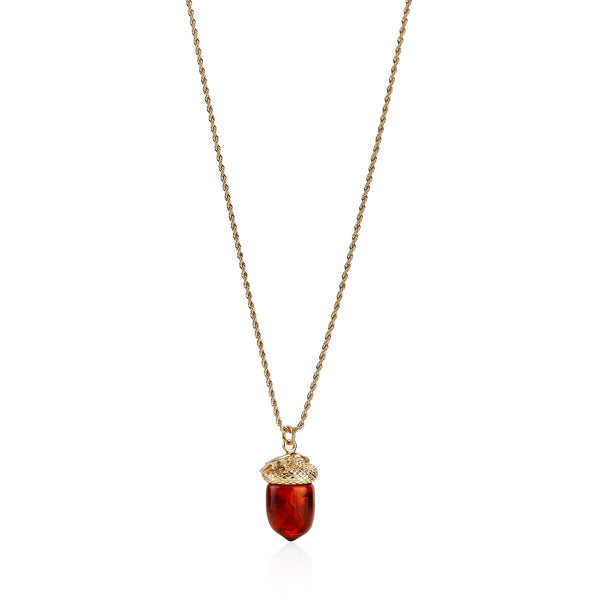 kenneth jay lane Tortoise Acorn Pendant Necklace