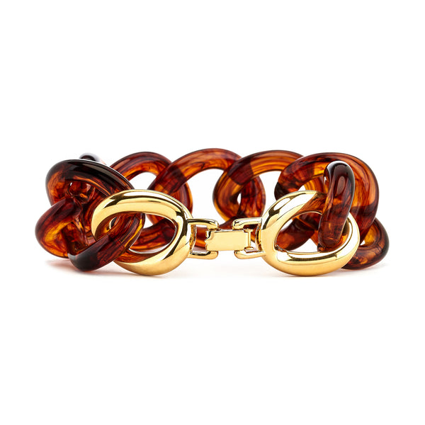 Kenneth Jay Lane Tortoise Resin Link Bracelet