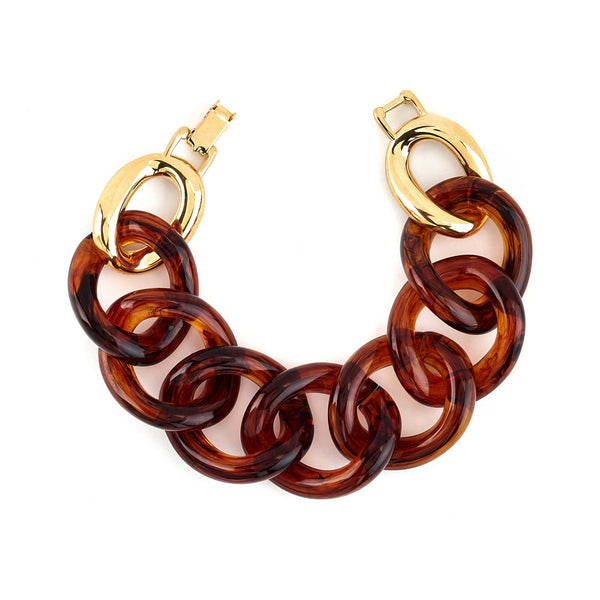 kenneth jay lane Tortoise Resin Link Bracelet