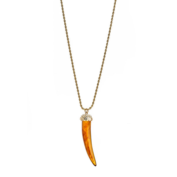 kenneth jay lane Tortoise Tusk Pendant Necklace