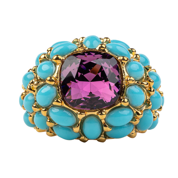 kenneth jay lane Turquoise & Amethyst Ring