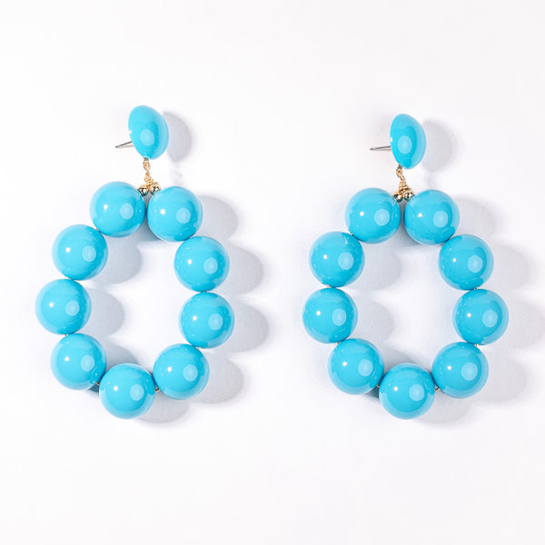 kenneth jay lane Turquoise Balls Hoop Earring