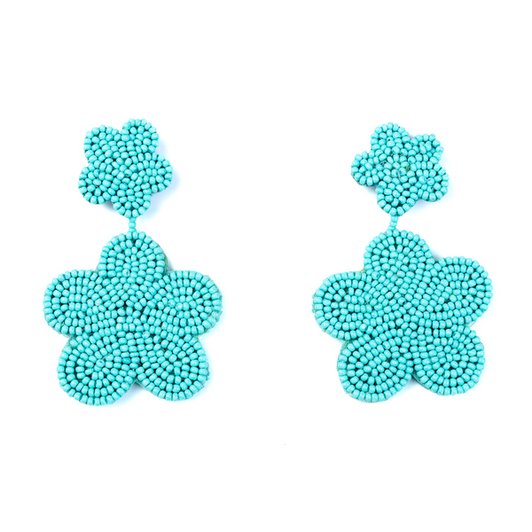 kenneth jay lane Turquoise Bead Flower Earrings