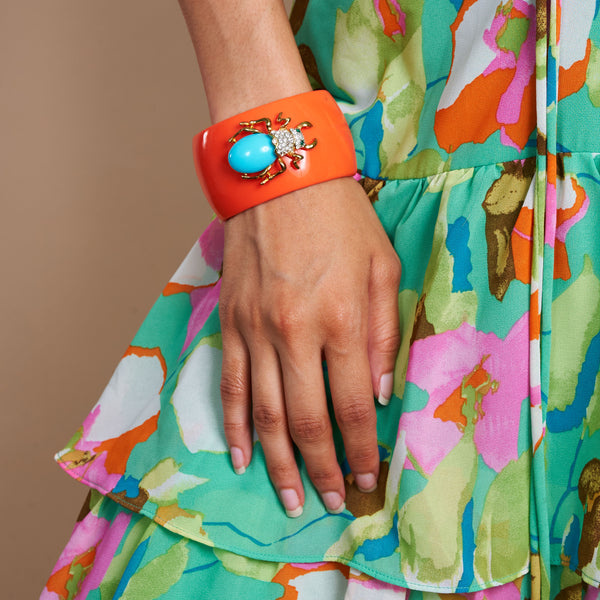 Kenneth Jay Lane Turquoise Beetle Cuff Bracelet