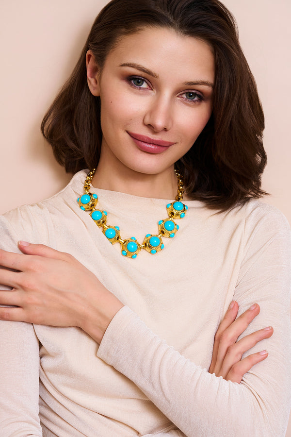 Kenneth Jay Lane Turquoise Cabochon Necklace