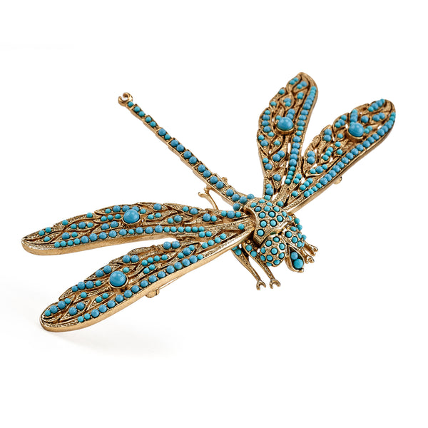 kenneth jay lane Turquoise Dragonfly Pin
