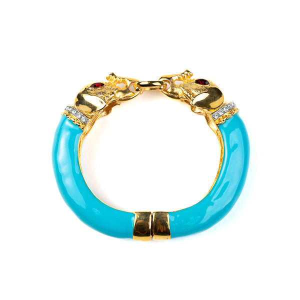 Kenneth Jay Lane Turquoise Elephant Head Bracelet