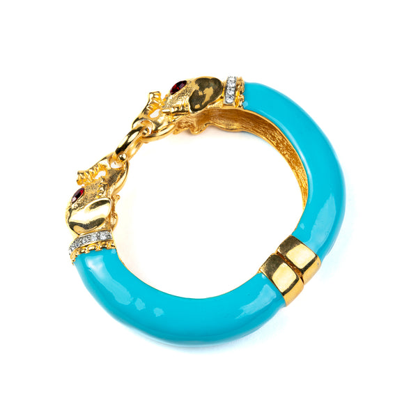 Kenneth Jay Lane Turquoise Elephant Head Bracelet