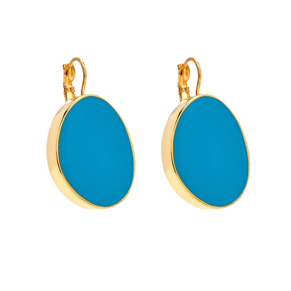 kenneth jay lane Turquoise Kidney Pierced Earrings