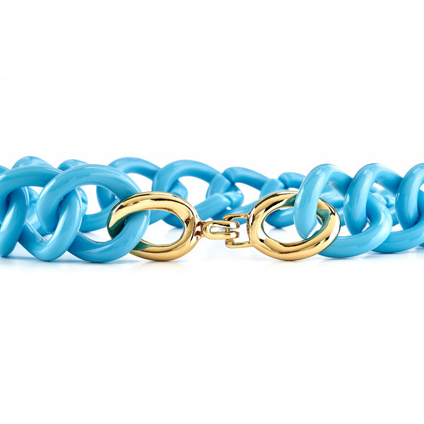 Kenneth Jay Lane Turquoise Resin Link Necklace