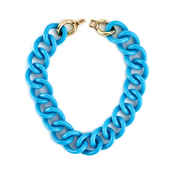 kenneth jay lane Turquoise Resin Link Necklace