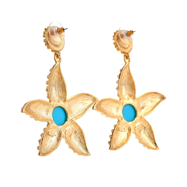 Kenneth Jay Lane Turquoise Starfish Drop Earrings