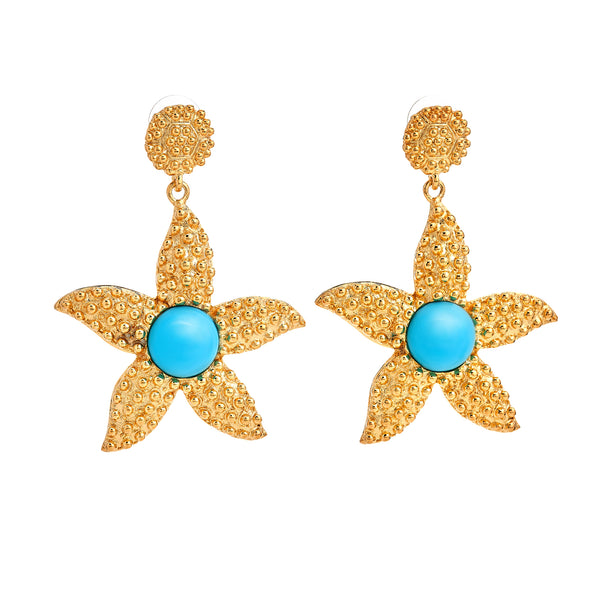 kenneth jay lane Turquoise Starfish Drop Earrings