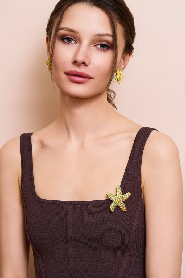 Kenneth Jay Lane Turquoise Starfish Pin