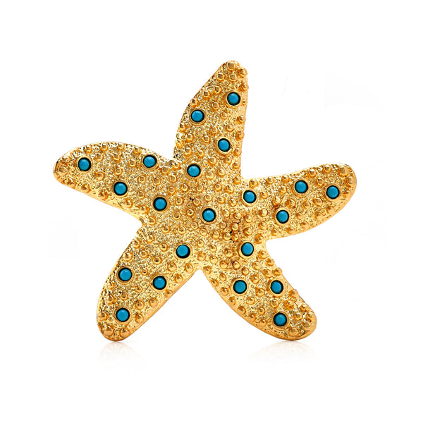 kenneth jay lane Turquoise Starfish Pin