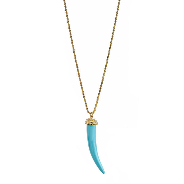kenneth jay lane Turquoise Tusk Pendant Necklace