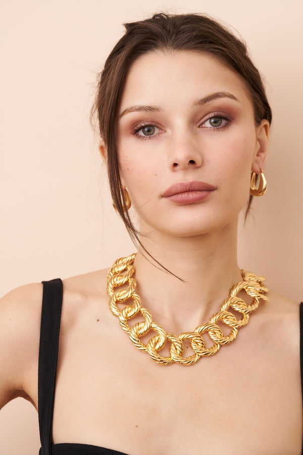 Kenneth Jay Lane Twisted Link Necklace