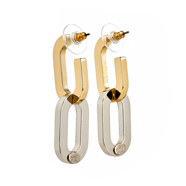 Kenneth Jay Lane Two-Tone Link Earrings