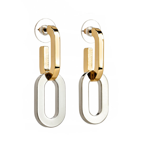 kenneth jay lane Two-Tone Link Earrings