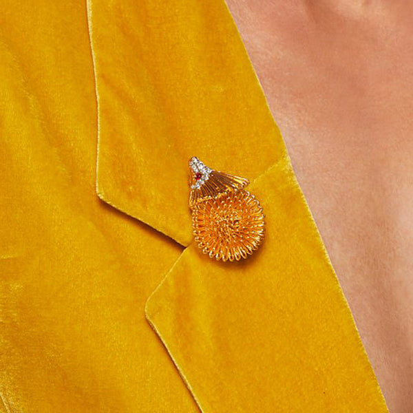 kenneth jay lane Two Toned Hedgehog Pin