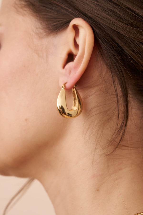 Kenneth Jay Lane "U" Huggie Pierced Earrings