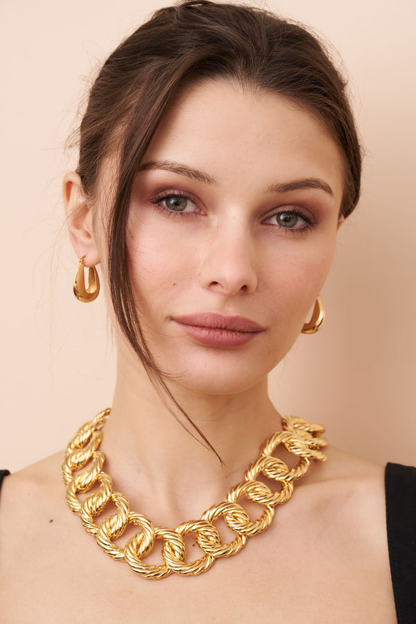 Kenneth Jay Lane "U" Huggie Pierced Earrings