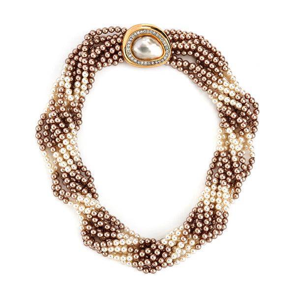 kenneth jay lane Vintage Pearl Clasp Necklace