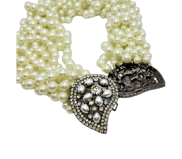 Kenneth Jay Lane Vintage Pearl Paisley Necklace