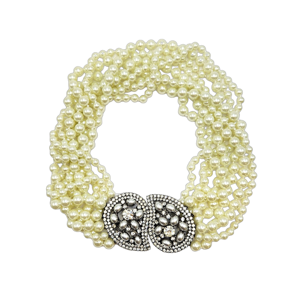 kenneth jay lane Vintage Pearl Paisley Necklace