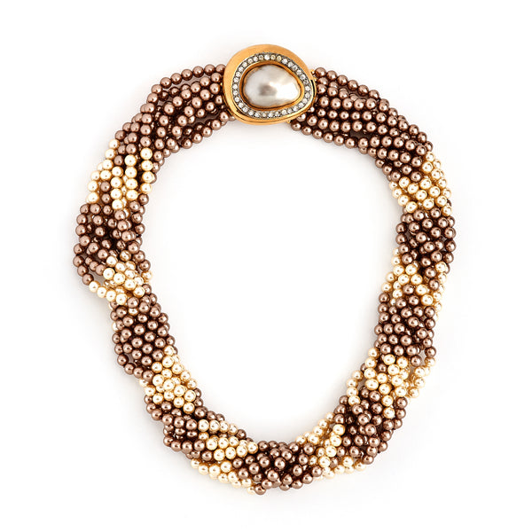 kenneth jay lane Vintage Two Tone Pearl Necklace