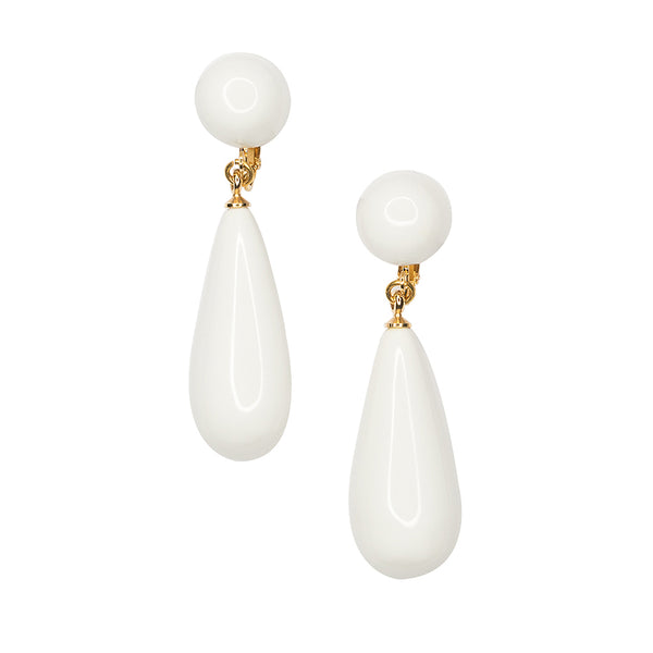 kenneth jay lane White Bat Drop Earrings