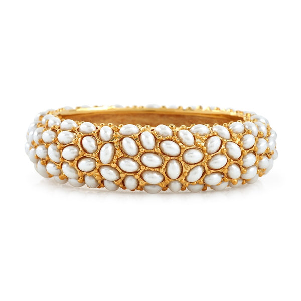 Kenneth Jay Lane White Cabochon Bracelet