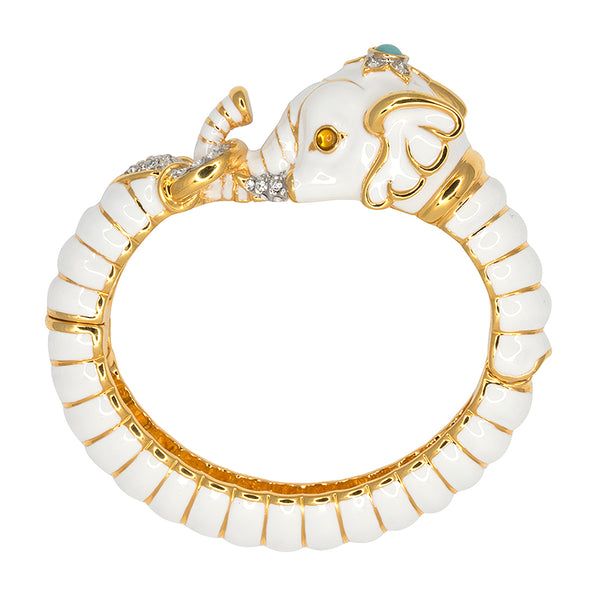 kenneth jay lane White Elephant Head Bracelet
