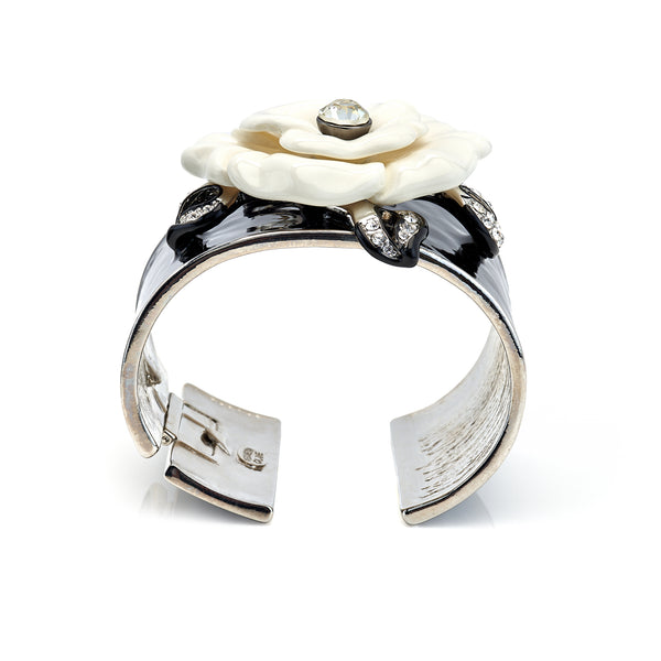 Kenneth Jay Lane White Flower Cuff Bracelet