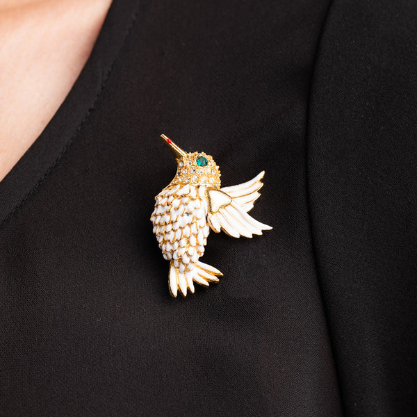 kenneth jay lane White Hummingbird Pin