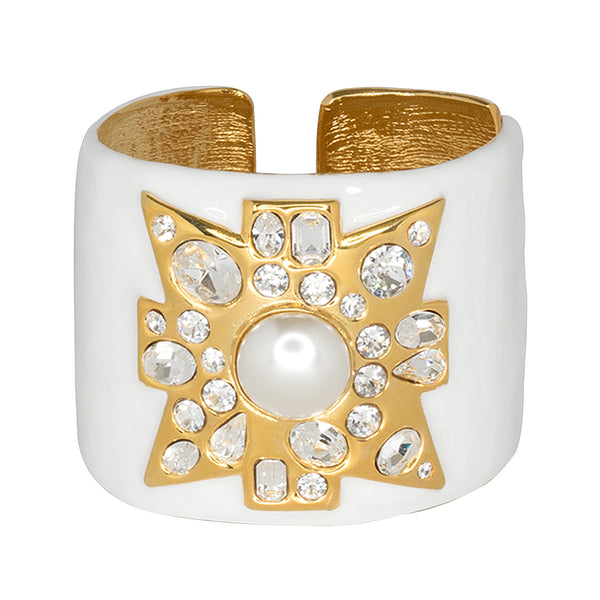 kenneth jay lane White Maltese Cross Cuff