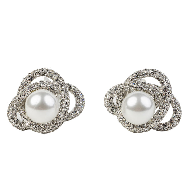 kenneth jay lane White Pearl Center Clip Earring