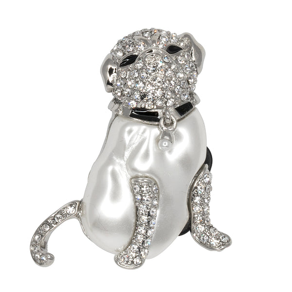 kenneth jay lane White Pearl Pug Pin