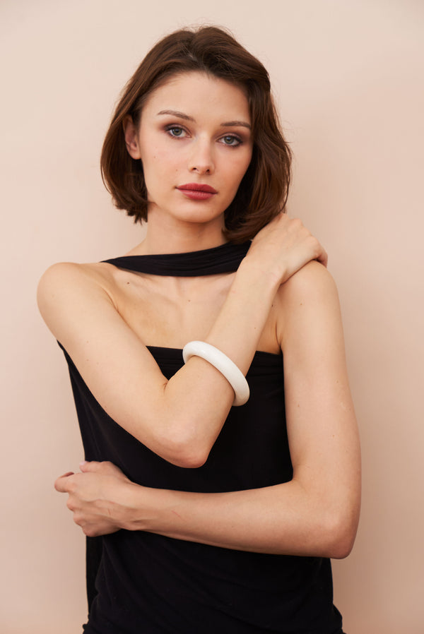 Kenneth Jay Lane White Resin Bangle