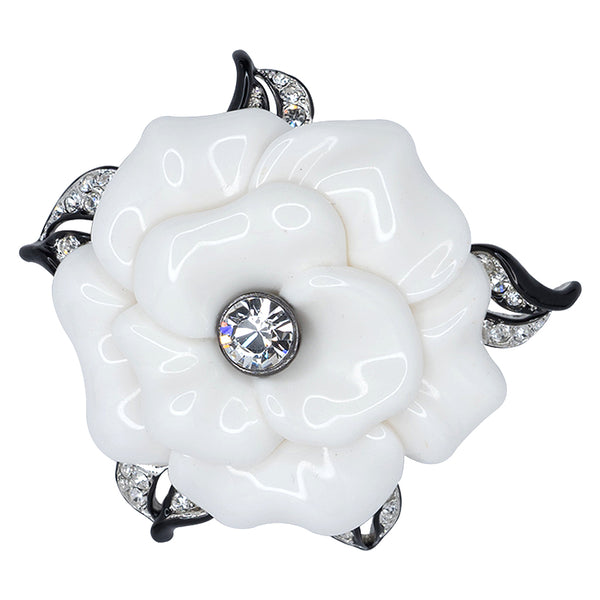 kenneth jay lane White Resin Flower Pin