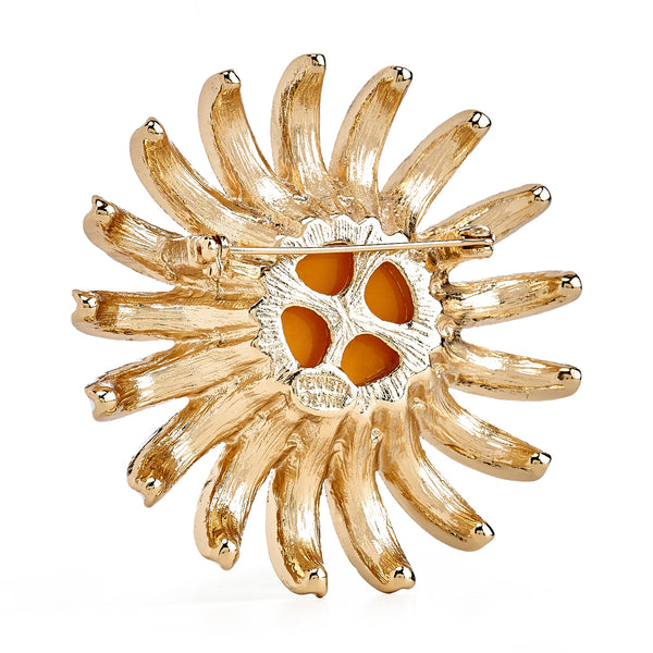 Kenneth Jay Lane White & Yellow Daisy Pin