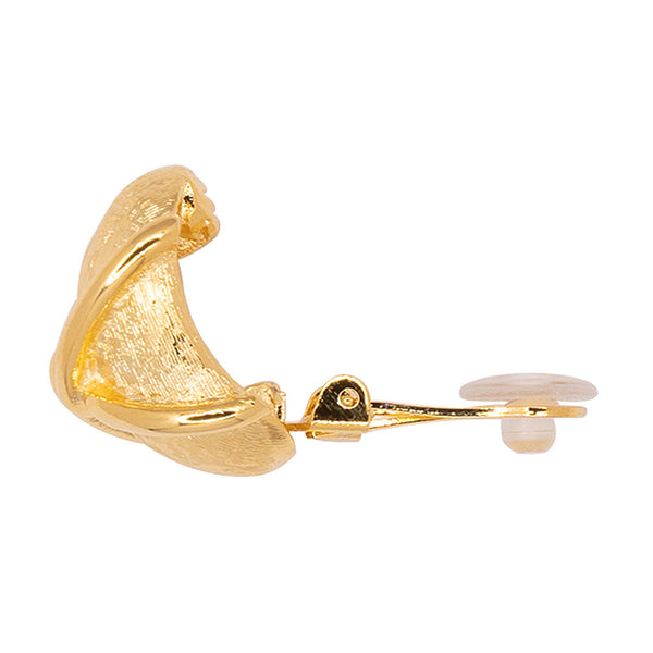 Kenneth Jay Lane "X" Gold Button Clip Earring