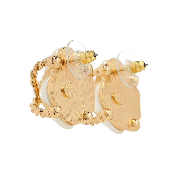 Kenneth Jay Lane "X" Nugget Pierced Earrings