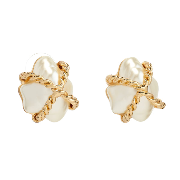 kenneth jay lane "X" Nugget Pierced Earrings