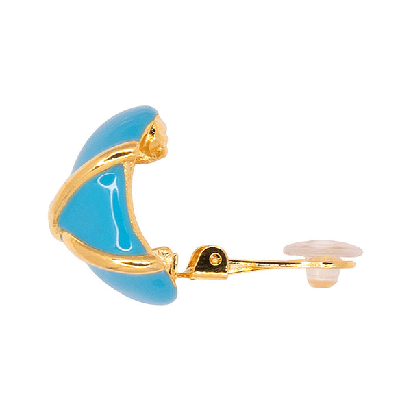 Kenneth Jay Lane "X" Turquoise Button Clip Earring